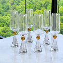 Jogo 6 Taças Base Cristal para Champanhe Âmbar 305ml