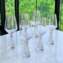 Jogo 6 Taças Base Cristal para Vinho Rosa 595ml