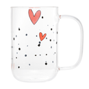 Jogo 2 Canecas de Vidro Coração Heart 280ml