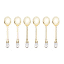 Jogo 6 Colheres de Café Zamac Crystal Dourada 11cm